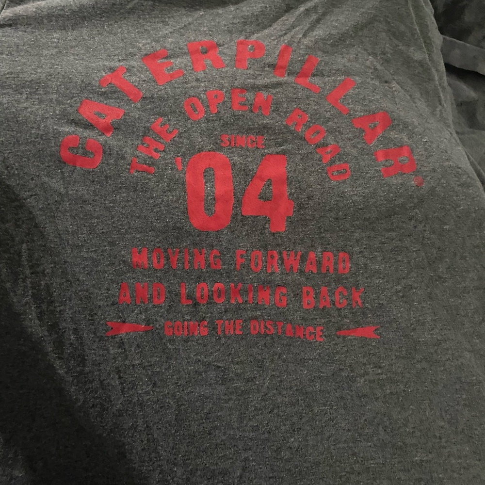 Caterpillar Charcoal and Crimson Men's Tee